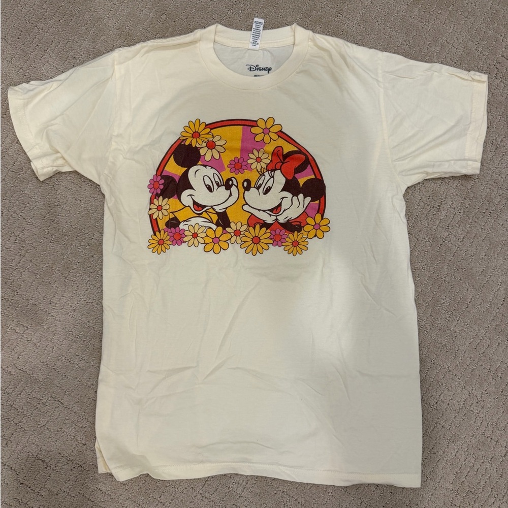 Disney Light Yellow T-Shirt With Mickey and Minnie